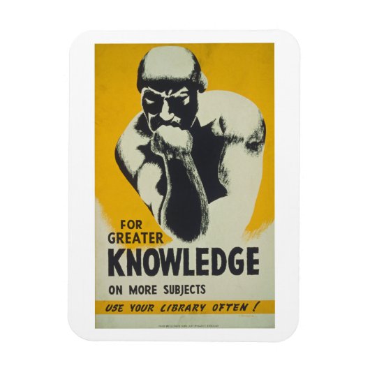 Use Your Library Knowledge Vintage Poster Magneet (Verticaal)