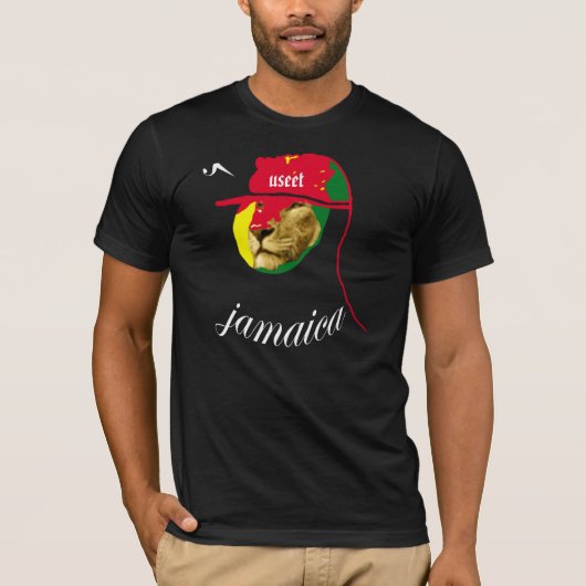 Useet Jamaica Lionhead Black T-shirt (Voorkant)