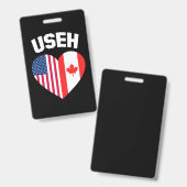USEH Amerika Canada Vlag Grappig Amerikaans Canade Badge (Voor- en achterkant)