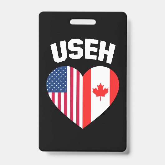 USEH Amerika Canada Vlag Grappig Amerikaans Canade Badge (Voorzijde)