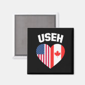 USEH Amerika Canada Vlag Grappig Amerikaans Canade Magneet (Voorkant / Achterkant)