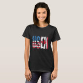 USEH Half Amerikaans Half Canadees Grappig USA Can T-shirt (Voorkant volledig)