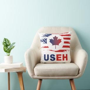 USEH Half Canadees Amerikaans Canada USA Vlag Vere Kussen