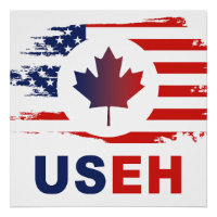 USEH Half Canadees Amerikaans Canada USA Vlag Vere