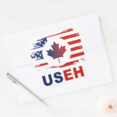 USEH Half Canadees Amerikaans Canada USA Vlag Vere Vierkante Sticker (Envelop)