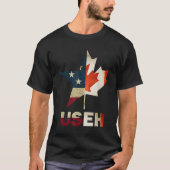 USEH Leaf Canadian American Flag Canada USA Flag G T-shirt (Voorkant)
