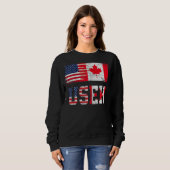 Useh Leaf Canadian American Flag Design Trui (Voorkant volledig)
