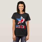 USEH Leaf Canadian American Flag Maple Shirt (Voorkant volledig)