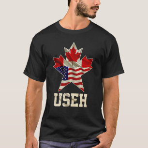 Useh Maple Leaf Canadese Amerikaanse vlag T-shirt