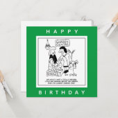 Useless Gnome in the Garden Cartoon Kaart (Voorkant / Achterkant in situ)