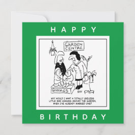 Useless Gnome in the Garden Cartoon Kaart