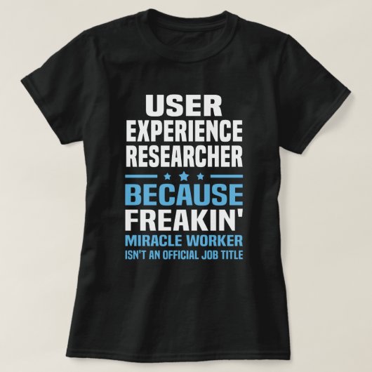 User Experience Researcher T-shirt (Design voorkant)