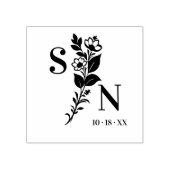 User Lavish Romantic Flower Deluxe Wedding Initial Rubberstempel (Afrduk)