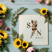 User Lavish Romantic Flower Deluxe Wedding Initial Rubberstempel