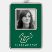 USF Bulls Verzilverd Omlijst Ornament (Voorkant)