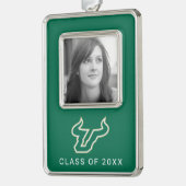 USF Bulls Verzilverd Omlijst Ornament (Links)