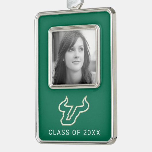 USF Bulls Verzilverd Omlijst Ornament (Links)