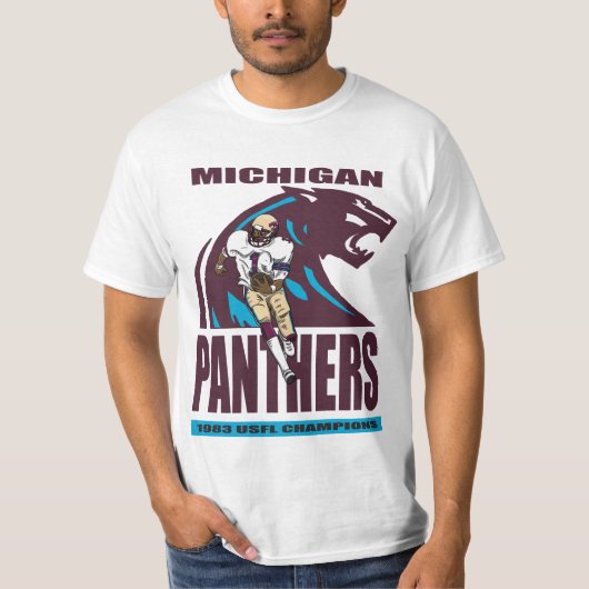 USFL Michigan Panthers retro football T-shirt (Voorkant)