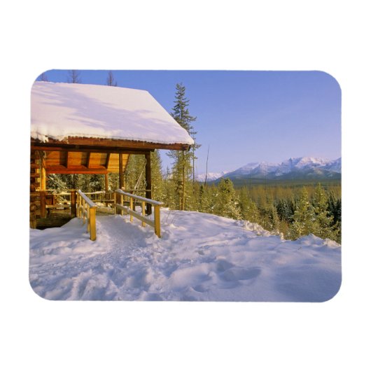 USFS Schnauss-hut huur in de winter overkijkend Magneet (Horizontaal)