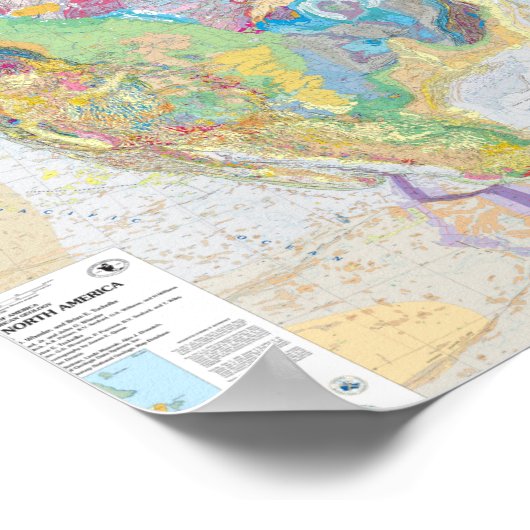 USGS Geologic Map Of North America Poster (Hoek)