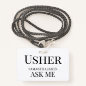 Usher Badge (Voorkant met draagriem)