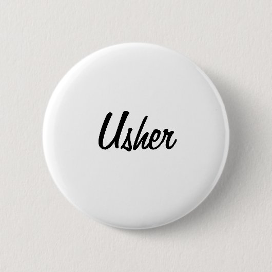 Usher Badge Ronde Button 5,7 Cm (Voorkant)