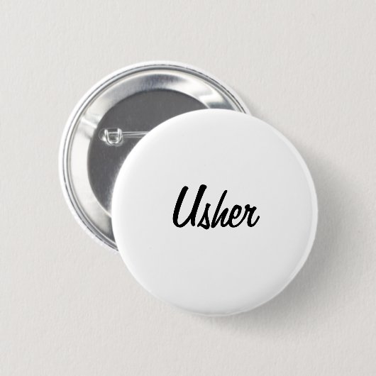 Usher Badge Ronde Button 5,7 Cm (Voorkant /achterkant)