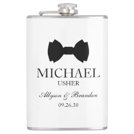 Usher Black Bow Stropdas Heupfles