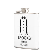 Usher Black Bow Stropdas Heupfles (Links)