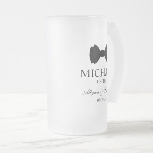 Usher Black Bow Stropdas Matglas Bierpul (Voorkant rechts)