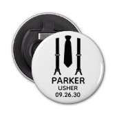 Usher Black Stropdas Button Flesopener (Voorkant)