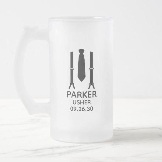 Usher Black Stropdas Matglas Bierpul (Links)