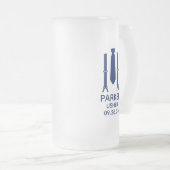 Usher Blauwe Das Matglas Bierpul (Voorkant rechts)