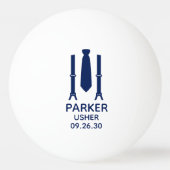 Usher Blauwe Das Pingpongbal (Voorkant)