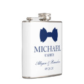 Usher Blue Bow Stropdas Heupfles (Rechts)