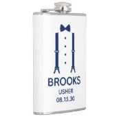 Usher Blue Bow Stropdas Heupfles (Rechts)