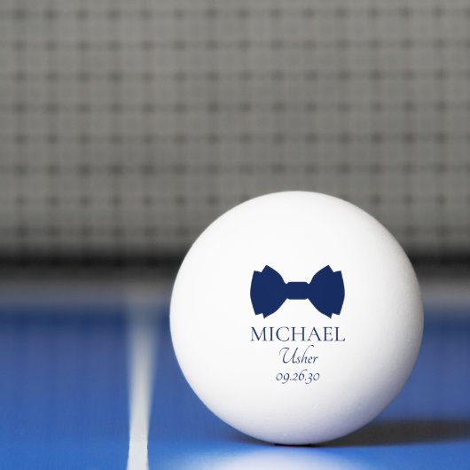 Usher Blue Bow Stropdas Pingpongbal (Net)