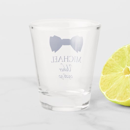 Usher Blue Bow Stropdas Shot Glas (Achterkant)