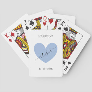Usher Blue Heart, gepersonaliseerd Pokerkaarten