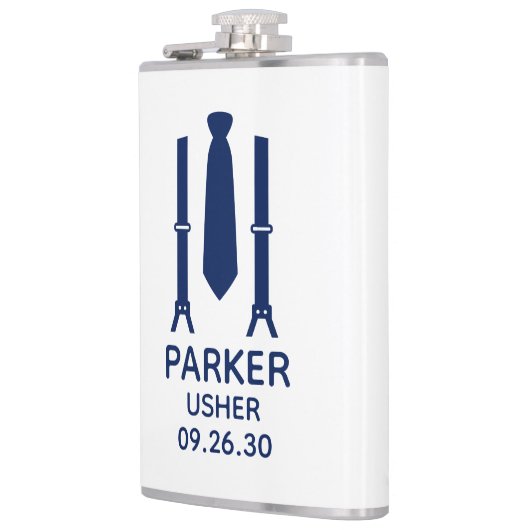 Usher Blue Stropdas Heupfles (Links)