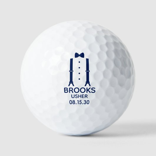 Usher Bretels met Vlinderdas Golfballen (Voorkant)