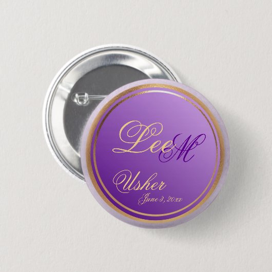Usher Elegant Paars Keepomwille Button (Voorkant /achterkant)