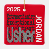 Usher Extraordinaire CUSTOM Keramisch Ornament (Achterkant)
