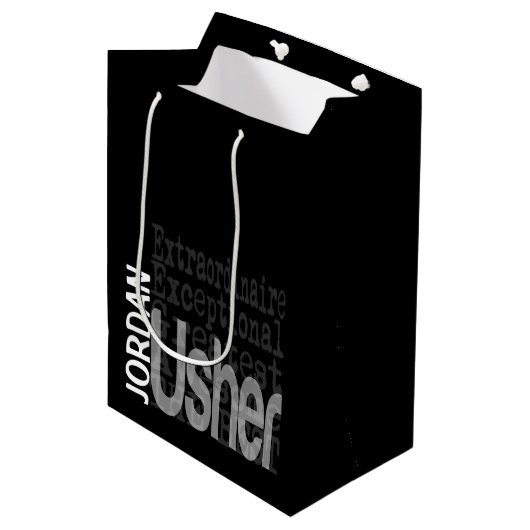 Usher Extraordinaire CUSTOM Medium Cadeauzakje (Voorkant Gekanteld)