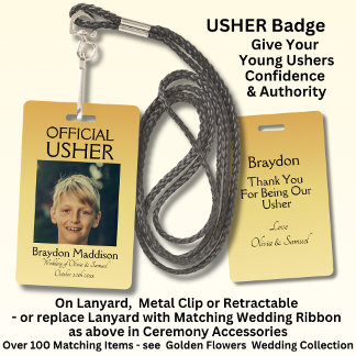 USHER Foto Officiële Badge Gouden Bloemen