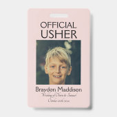 USHER Foto Officiële Badge Roze Rozen & Duiven (Voorzijde)