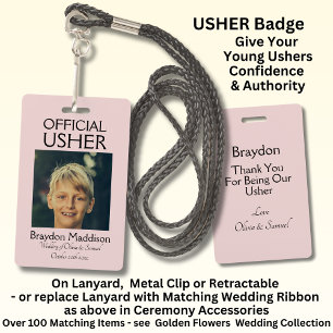 USHER Foto Officiële Badge Roze Rozen & Duiven