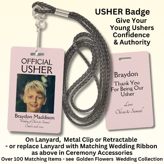 USHER Foto Officiële Badge Roze Rozen & Duiven