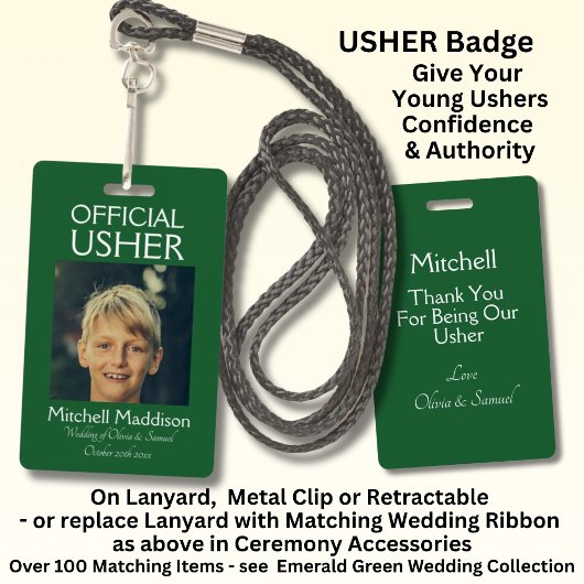 USHER-foto officiële badge smaragdgroen