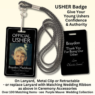 USHER Foto Officiële Badge Zwart Wit